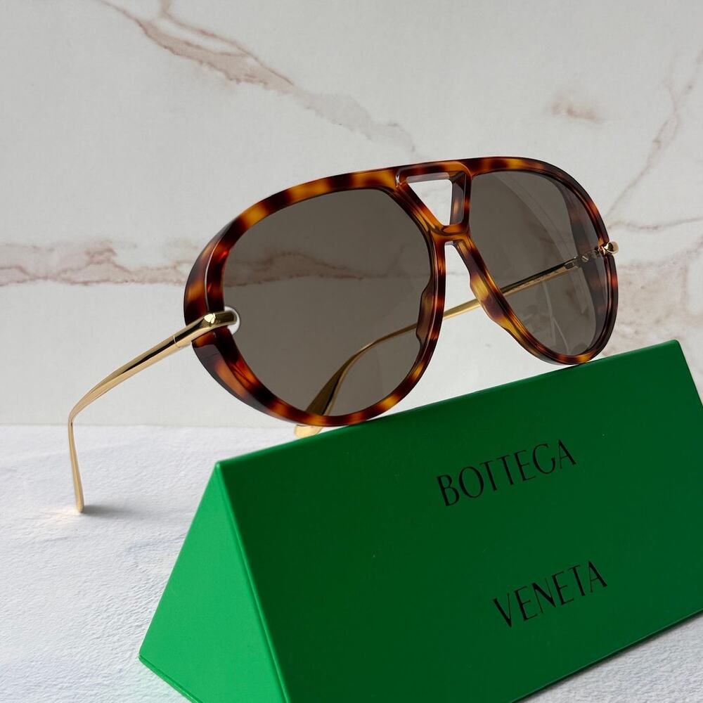 NEW Bottega Veneta BV1274S Aviator Sunglasses Brown Tortoise